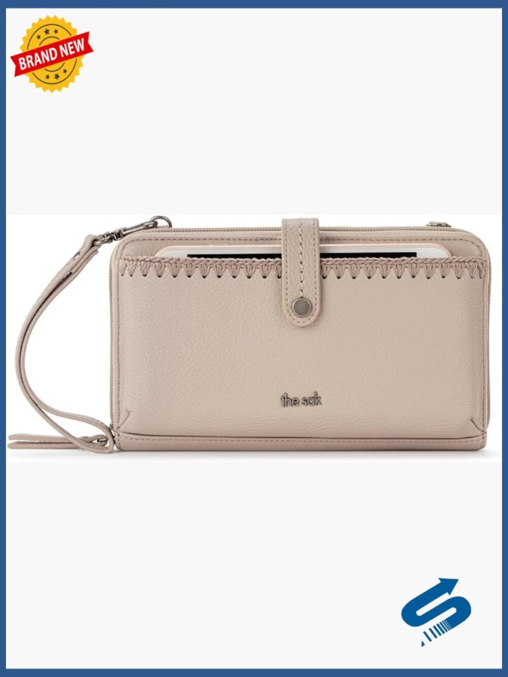 Small Crossbody Purse for Smartphone - Convertible Wristlet with Zipper